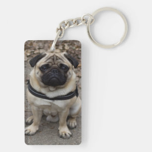 Very Serious Pug Keychain