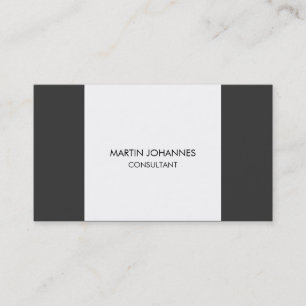 Very Simple Plain Style Grey White Business Card