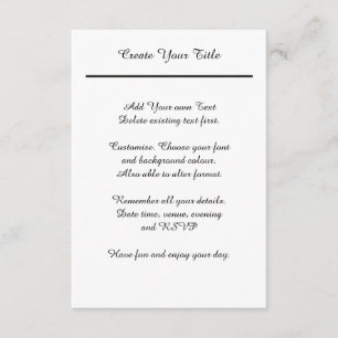 Very Simple Traditional Black Tie Wedding Invite