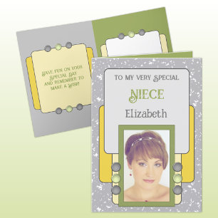 Very special niece add photo name grey card