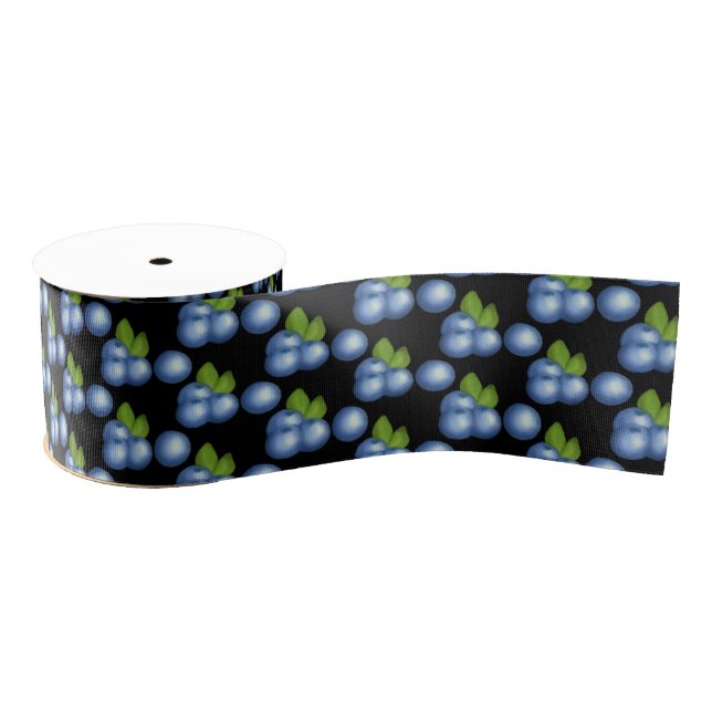 Very Sweet Summer Blueberries Grosgrain Ribbon (Spool)