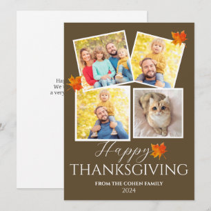 Very Thankful Fall thanksgiving family photo Holiday Card