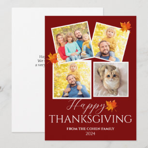 Very Thankful   Fall thanksgiving family photo Holiday Card
