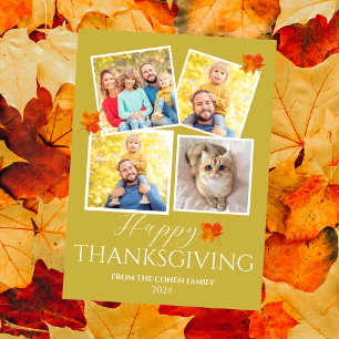 Very Thankful Fall thanksgiving family photo Holiday Card