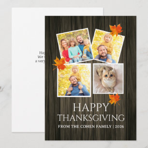 Very Thankful Fall thanksgiving family photo Holiday Card