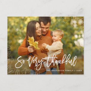 very thankful   family Thanksgiving Postcard