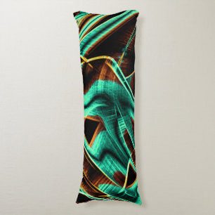 Very twisted tapes aquamarine and coffee grooves body pillow