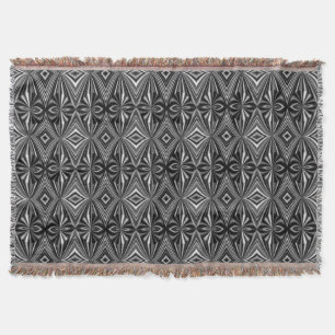 Very Unique Black and White Pattern Throw Blanket