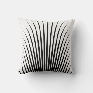Very Unique Black White Silver Grey Stripe Pattern Throw Pillow