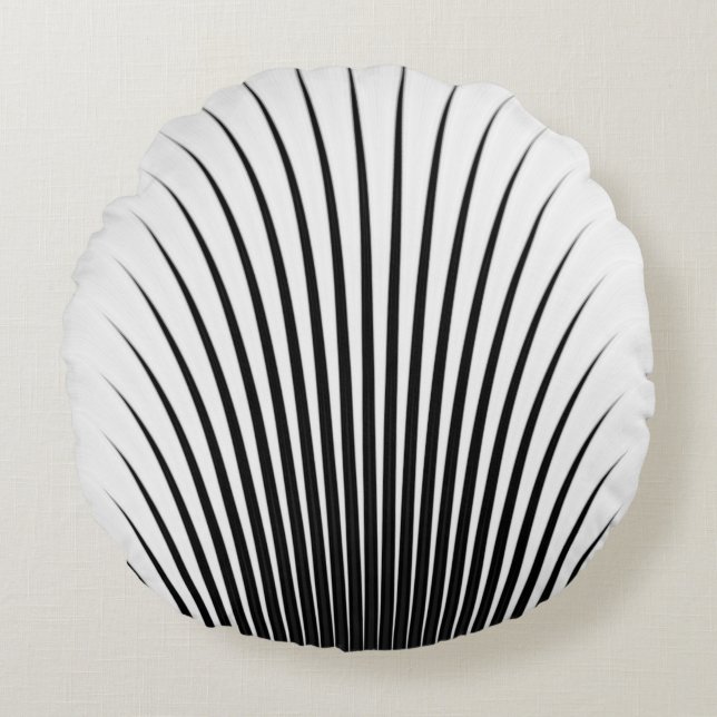 Very Unique Black White Stylish Chic Pattern Round Pillow (Front)