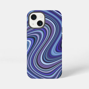 Very Unique Blue Shade Curvy Line Pattern iPhone 13 Mini Case
