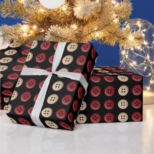 Very Unique Button Pattern Cool Cute Fun Wrapping Paper