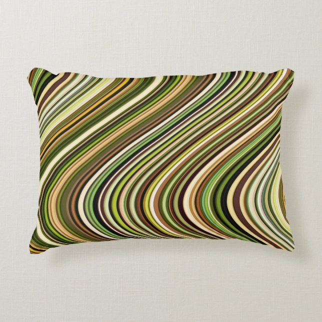 Very Unique Multi-Colour Curvy Line Pattern Accent Pillow (Front)