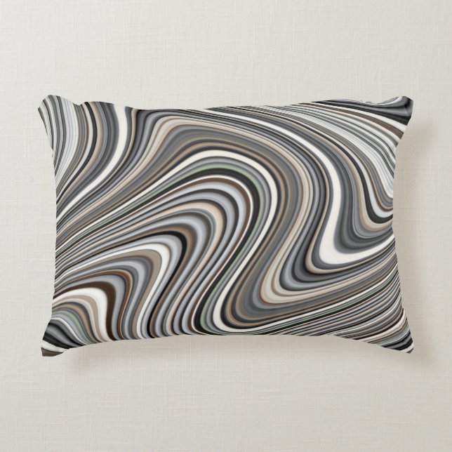 Very Unique Multi-Colour Curvy Line Pattern Accent Pillow (Front)