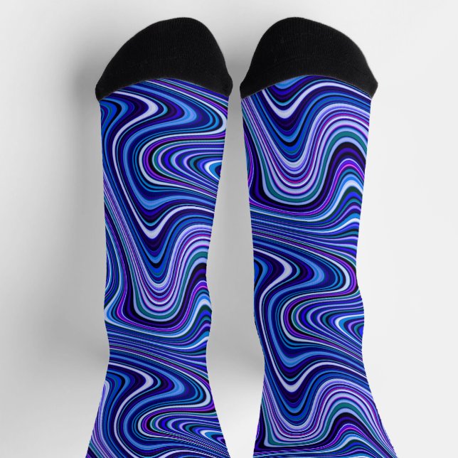 Very Unique Multi-Colour Curvy Line Pattern Socks (Top)
