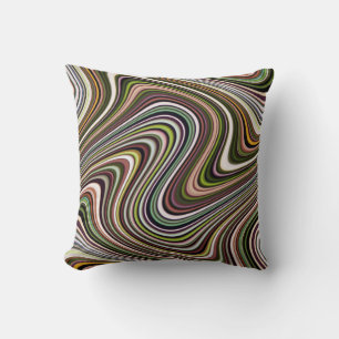 Very Unique Multi-Colour Curvy Line Pattern Throw Pillow