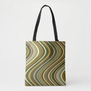 Very Unique Multi-Colour Curvy Line Pattern Tote Bag