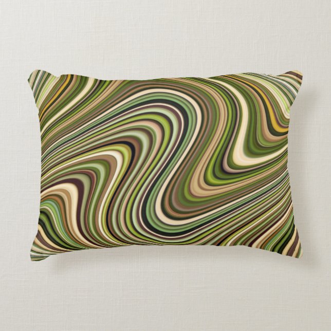 Very Unique Multi-Coloured Curvy Line Pattern Decorative Pillow (Front)