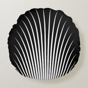 Very Unique White and Black Stripe Pattern Round Pillow
