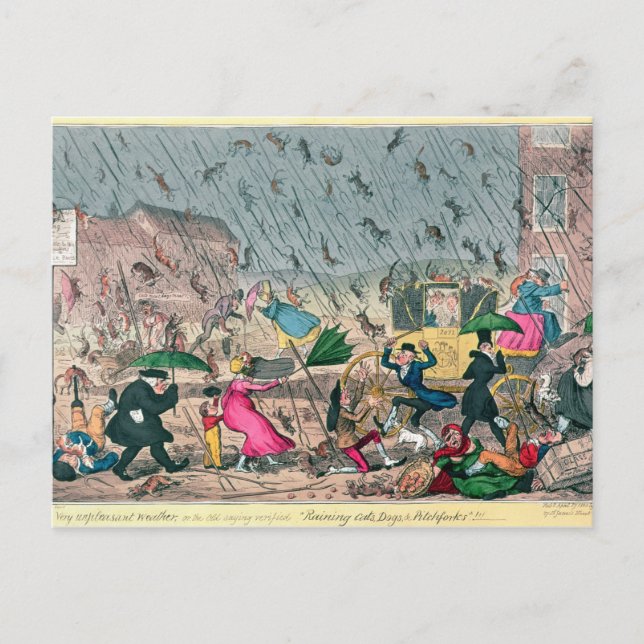 Very Unpleasant Weather, or the Old Saying Postcard (Front)