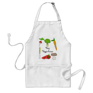Very Veggie  Vegetables Broccoli Radish Carrot Art Standard Apron