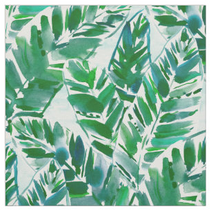 VERY VERDANT Green Tropical Banana Leaves Fabric