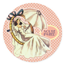 Very Vintage Bridal Shower Stickers