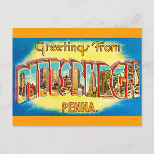 Very Vintage Pittsburgh Greeting Postcard
