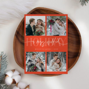 Very Wedded Holiday Newlywed Multi Photo Red Card