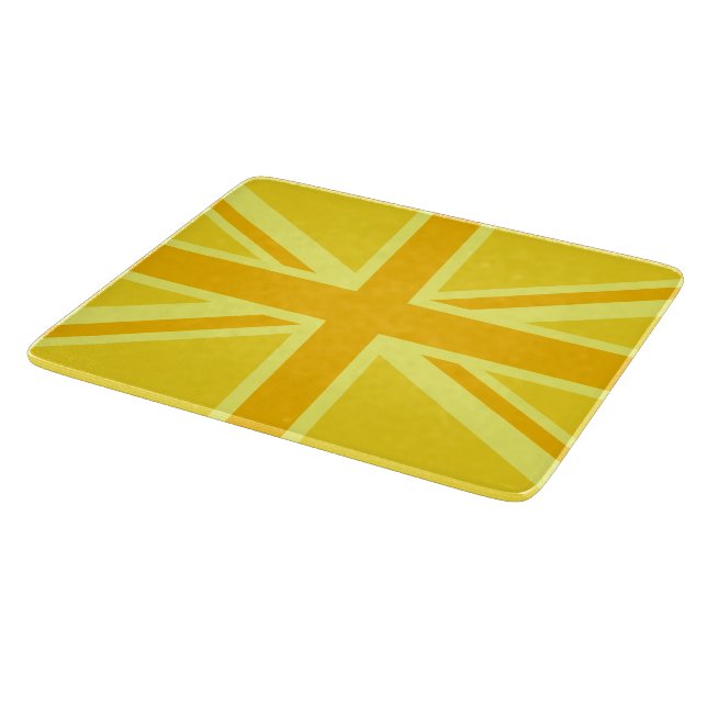 Very Yellow Union Jack British Flag Cutting Board (Corner)
