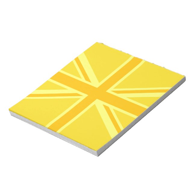 Very Yellow Union Jack British Flag Notepad (Rotated)