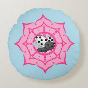 Vesak Buddha Ladybug Round Pillow