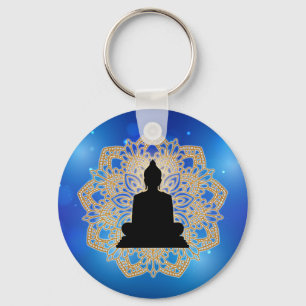 Vesak Day Buddha and Mandala Vaisakha Purnima Keychain