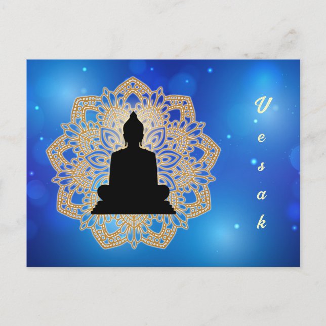 Vesak Day Buddha and Mandala Vaisakha Purnima Postcard (Front)