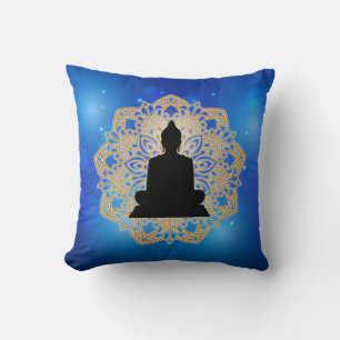 Vesak Day Buddha and Mandala Vaisakha Purnima Throw Pillow