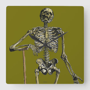 Vesalius: Skeletal System Square Wall Clock