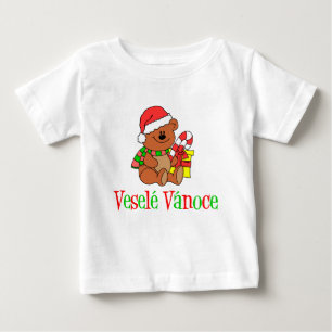 Vesele Vanoce Czech Christmas Bear Baby T-Shirt