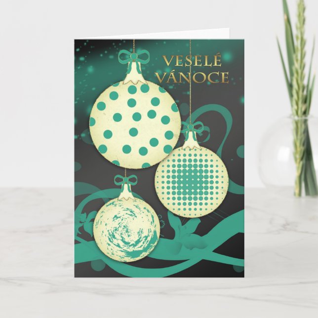 Veselé Vánoce - Merry Christmas Czech Christmas Ca Holiday Card (Front)
