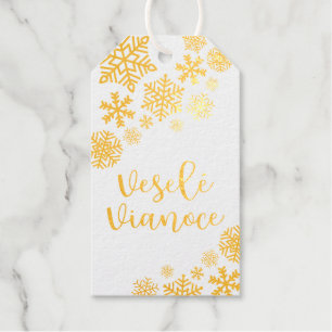 Veselé Vianoce, Slovak Merry Christmas, Elegant  Gift Tags