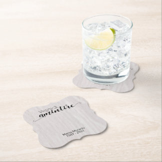 Veșnică amintire părăstas lemn wood paper coaster