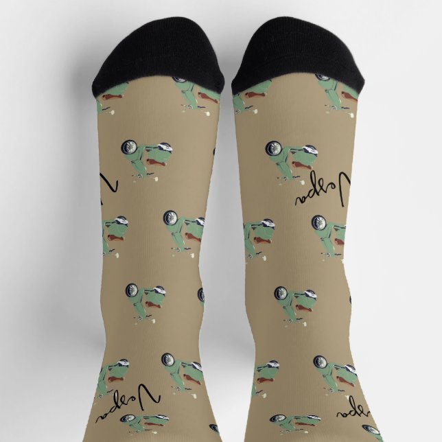 Vespa Beige Crew Socks (Top)