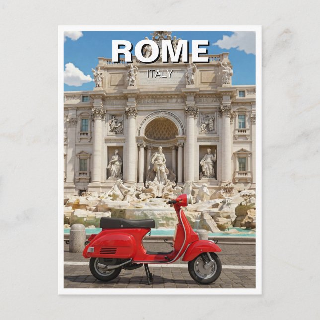 Vespa in Rome Italy Postcard (Front)