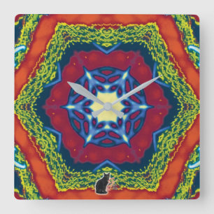 Vesper Kaleidoscope Square Wall Clock