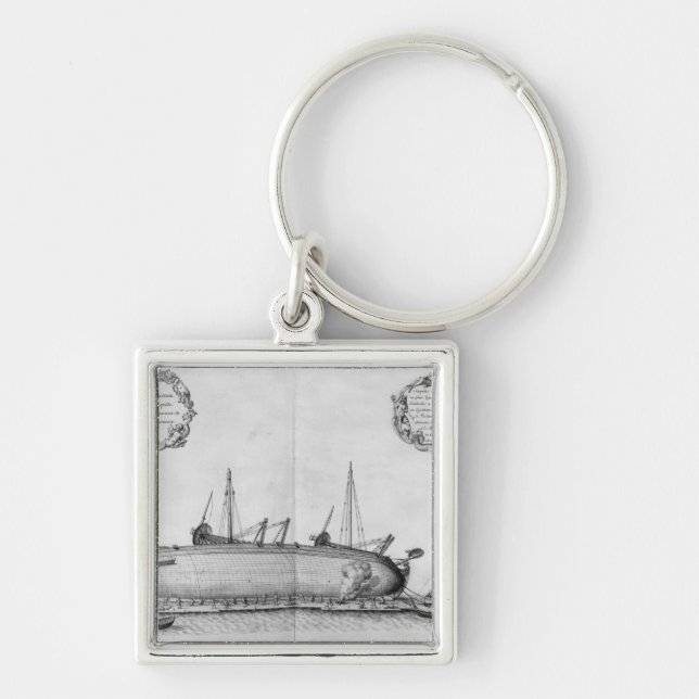 Vessel lying on its hull keychain (Front)