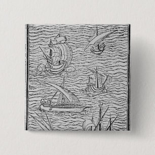 Vessels of Early Spanish Navigators 2 Inch Square Button