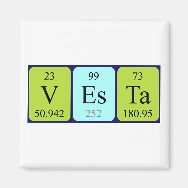 Vesta periodic table name magnet (Front)
