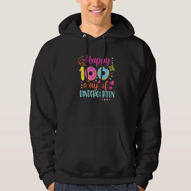 Veste À Capuche 100 Days of Kindergarten Teacher Kids Smarter Donu (Devant)