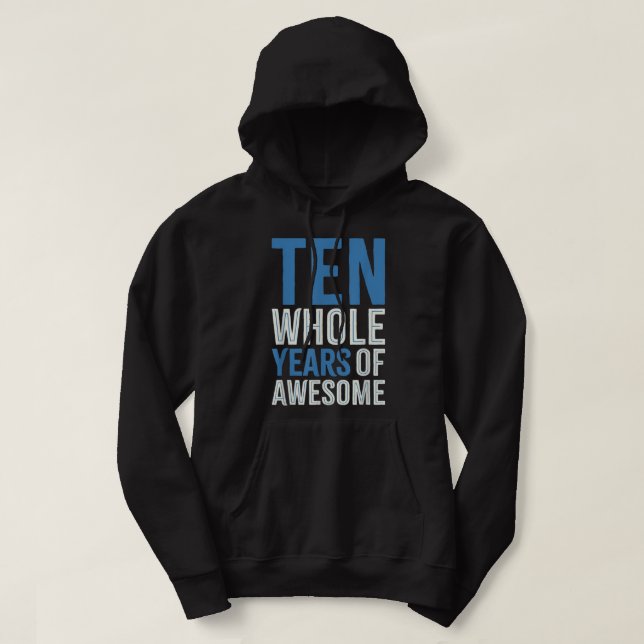 Veste À Capuche 10e anniversaire Cadeau Garçon âge 10 Dix ans Garç (Design devant)