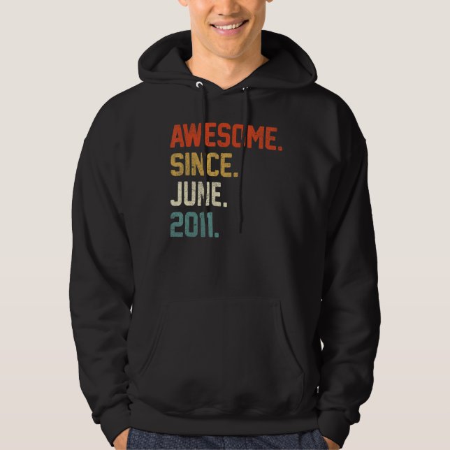 Veste À Capuche 11e anniversaire 11 ans stupéfiant depuis juin 201 (Devant)