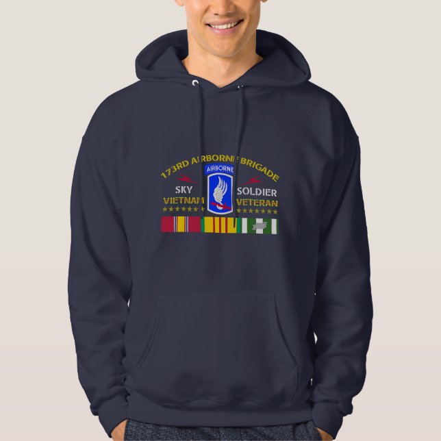 Veste À Capuche 173e brigade aéroportée Vietnam Vétéran Chemise Sk (Devant)